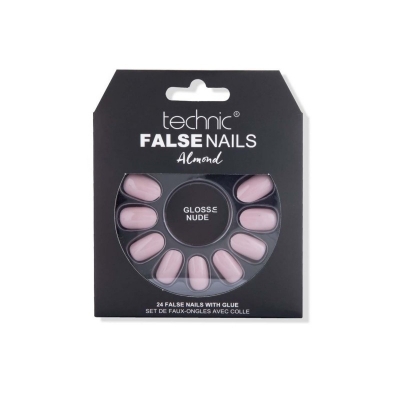 Picture of Technic Almond 24 False Nails With Glue - Gloss Nude