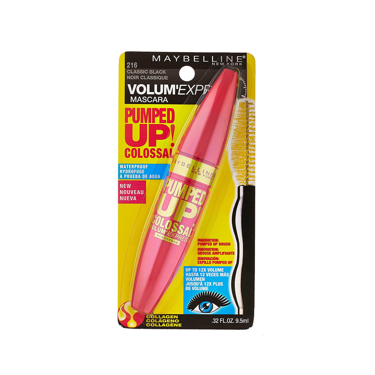 Picture of Maybelline Pumped Up Colossal Volum Express Waterproof Mascara - 216 Classic Black