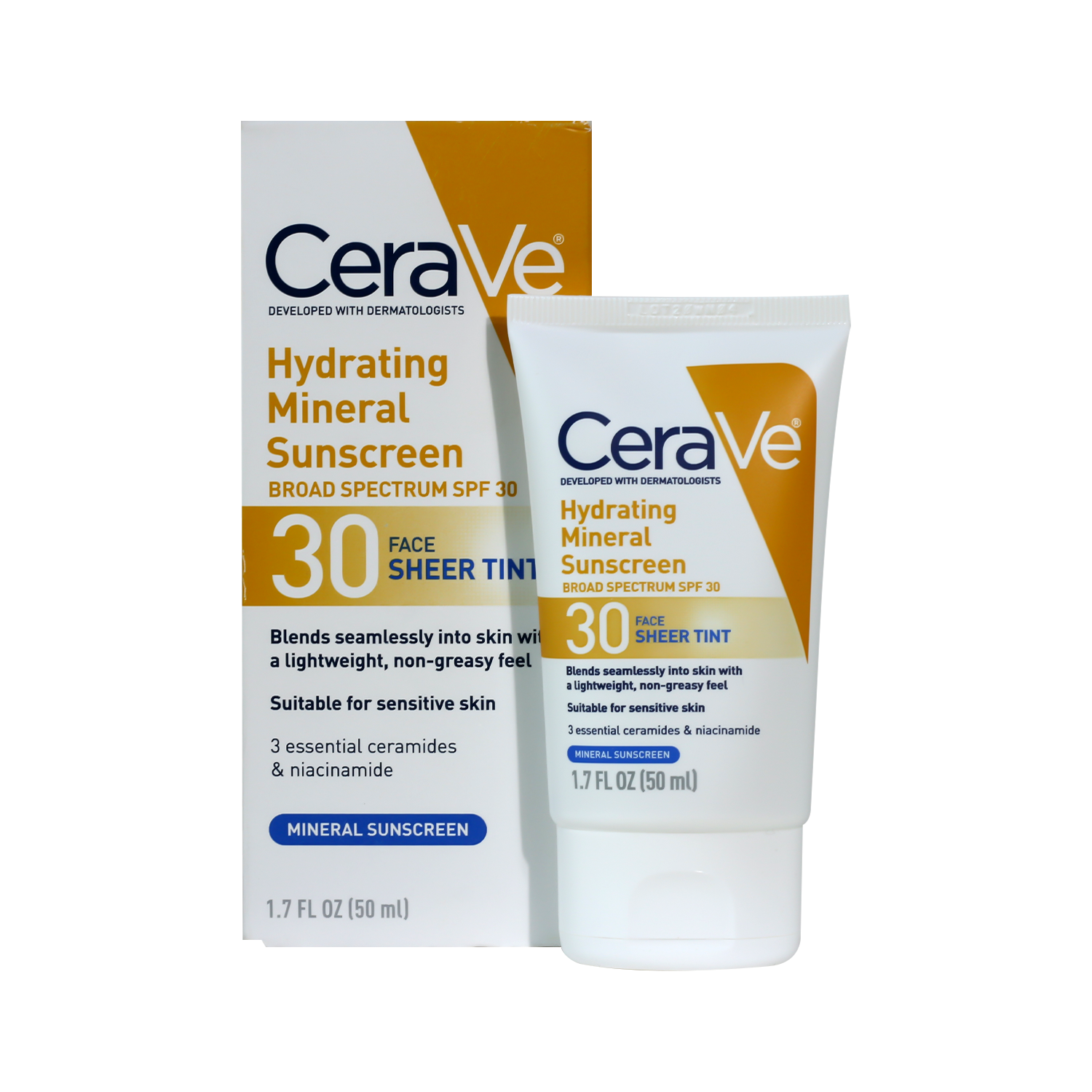 Picture of CeraVe Hydrating Mineral Sunscreen Broad Spectrum SPF30 For Face Sheer Tint 50ml