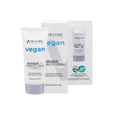 Picture of 3W Clinic Vegan Intensive UV Sunblock Cream SPF50+ PA++ 60ml
