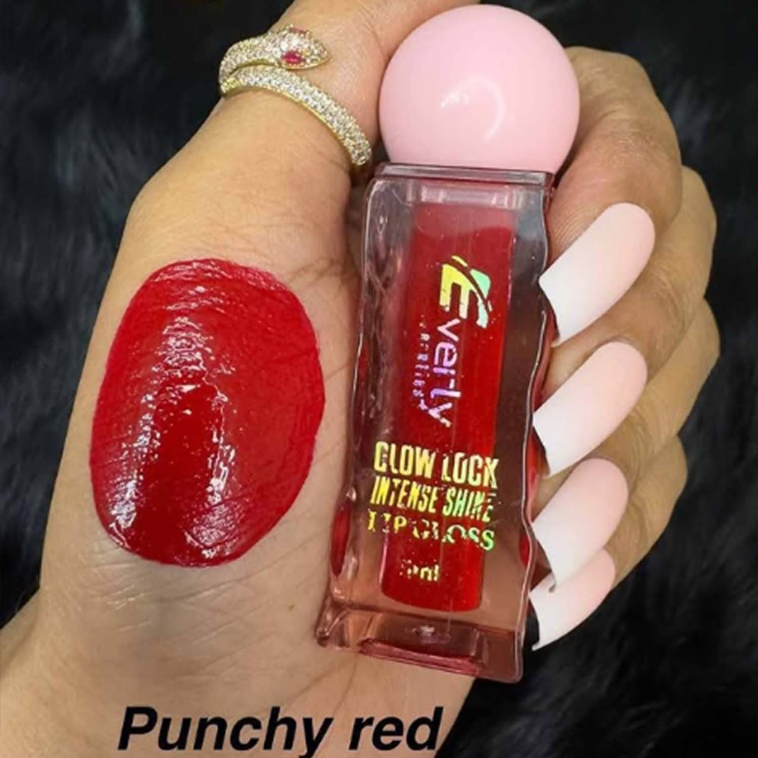 Picture of Everly Beauties Glow Lock Intense Shine Lip Gloss - Punchy Red