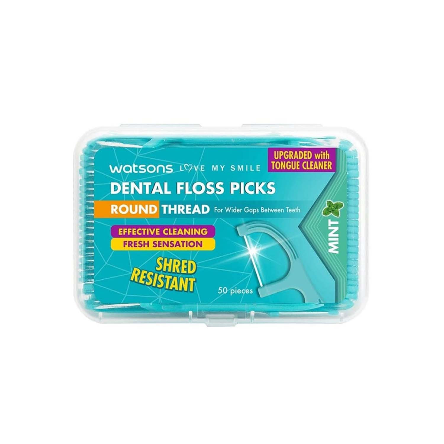 Picture of Watsons Floss Picks Round Thread Toothpick Mint 50pcs