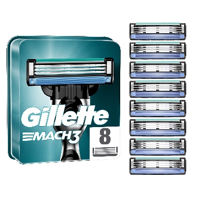 Picture of Gillette Mach3 Razor Blades for Men - 8 Refills