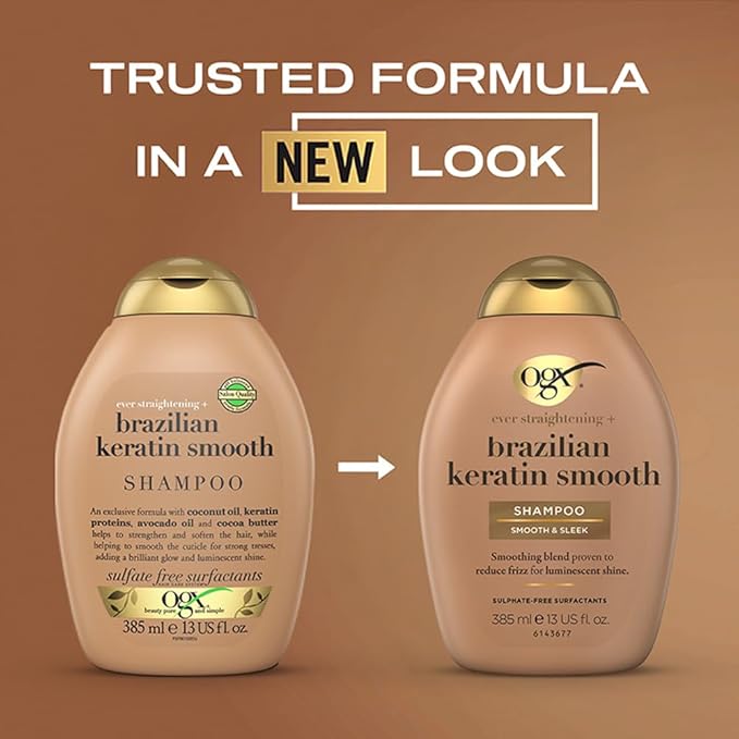 Picture of OGX Ever Straight Brazilian Keratin Smooth Shampoo 385ml