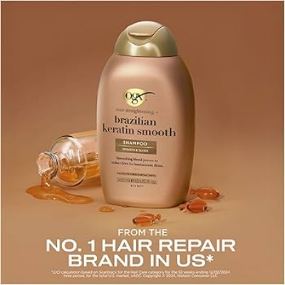 Picture of OGX Ever Straight Brazilian Keratin Smooth Shampoo 385ml