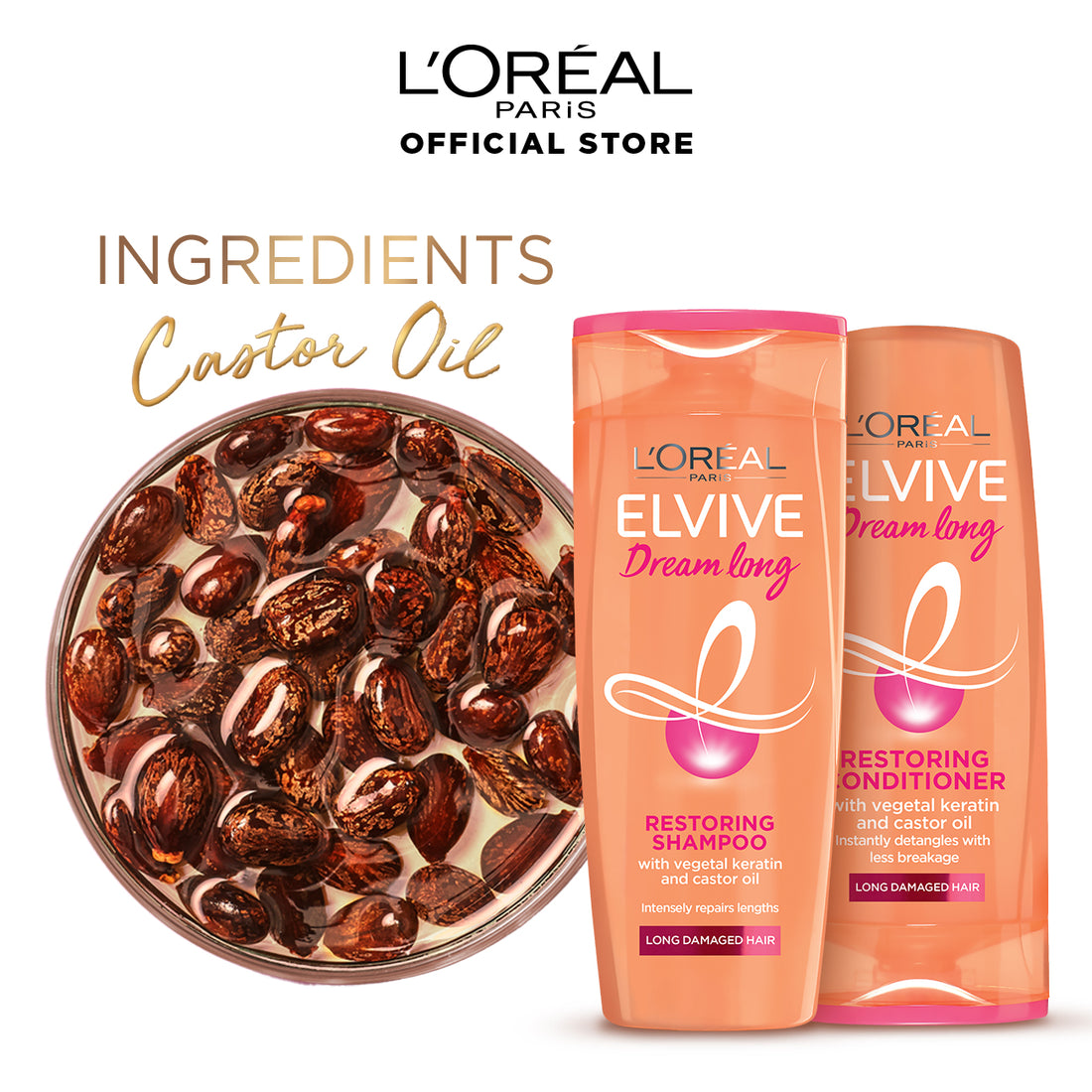 Picture of International Egypt Product hair Care Loreal Paris Elvive Dream Long Restoring Conditioner For Long Damage Hair Used For Male /Female -360Ml