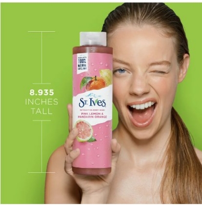 Picture of International USA product ST Ives PINK LEMON & MANDARIN ORANGE Shower gel body wash used for Male/ female - 650 ml