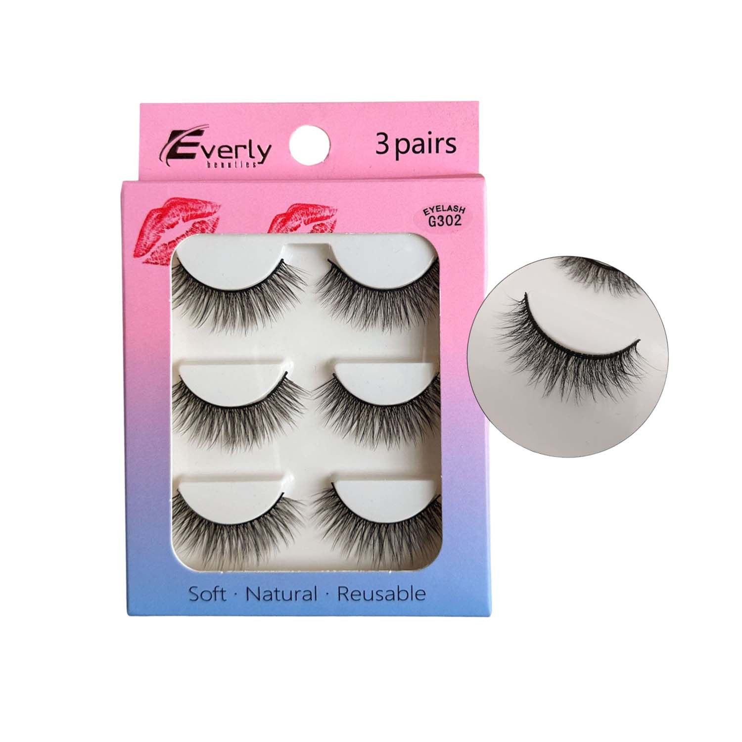 Picture of Everly Beauties 3Pair Series False Eyelash - G302