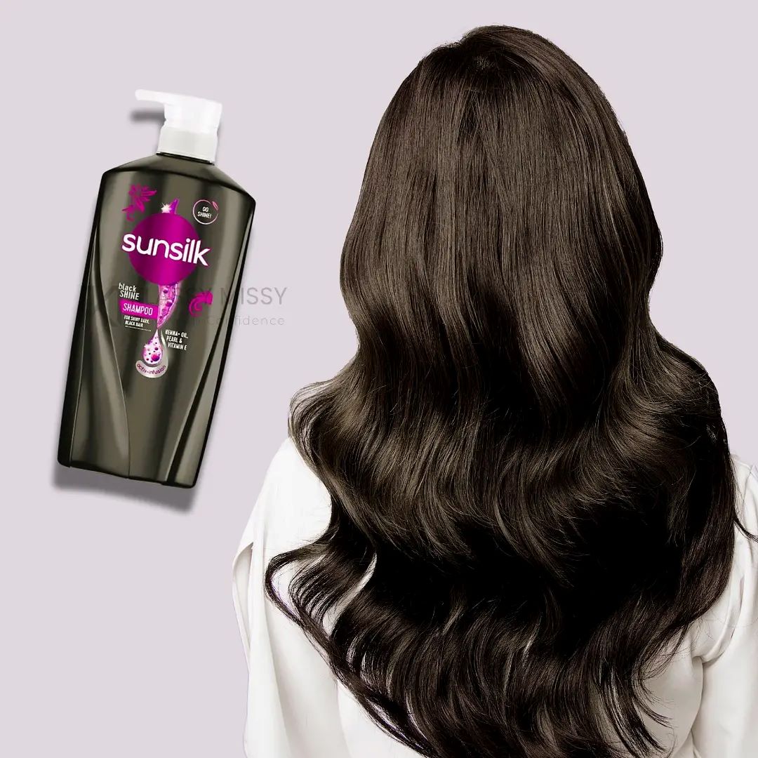Picture of Thailand product hair care product Sunsilk Black Shine Shampoo for Shiny Dark, Black Hair for male/ female - 625 ml