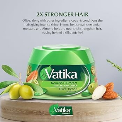 Picture of UAE Products Vatika Nourish & Protect Styling Hair Cream  with Olive & Henna  140ml
