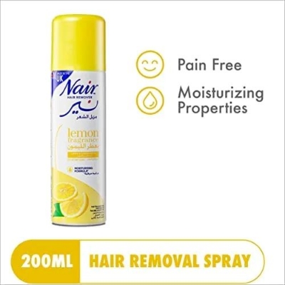 Picture of International UK product Buy Nair Hair Removal Spray Lemon Fragrance used for male/ female - 200 ml