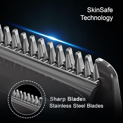 Picture of VGR V-937 Professional Corded & Cordless Hair Trimmer for Men, 500min Runtime, 2000mAh Lithium Battery, Low Noise, LED Display, USB Type-C Fast Charging, Beard & Body Groomer, Black