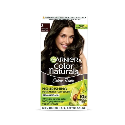 Picture of Garnier Color Naturals Creme Riche Nourishing Permanent Hair Color - 3 Darkest Brown 70ml+60g