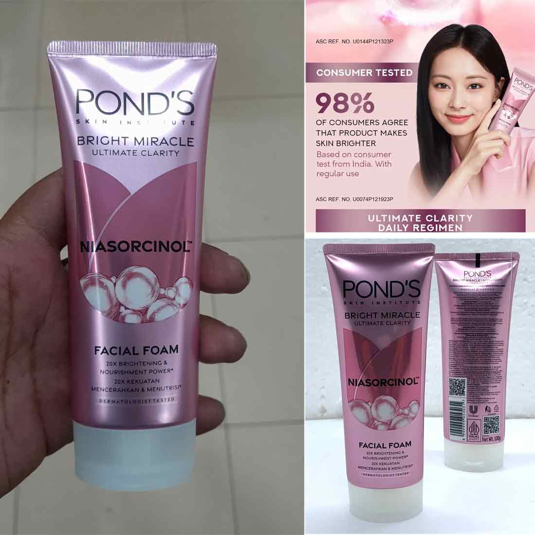 Picture of International Thailand product Ponds Bright Miracle Niasorcinol Facial foam Used For male/female 100 Ml