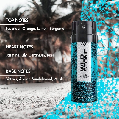 Picture of Indian product Body Spray Wild Stone Hydra Energy Deodorant For Men - 150 ml