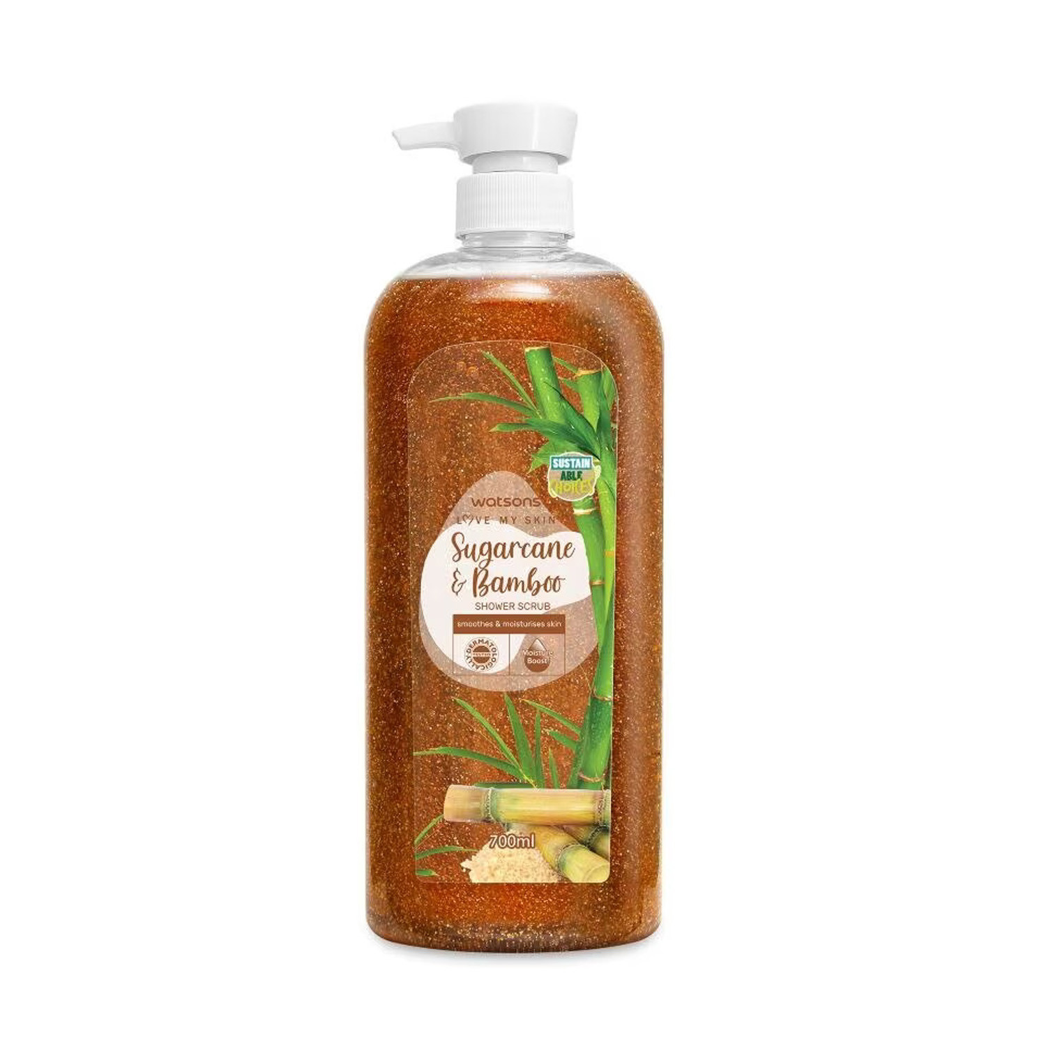 Picture of Watsons Smoothes & Moisturises Skin Sugar Cane Shower Scrub 700ml