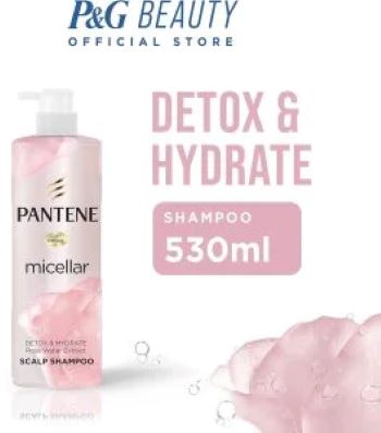 Picture of Pantene Micellar Detox & Hydrate Rose Water Extract Scalp Shampoo - 530ml