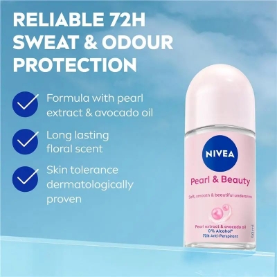 Picture of NIVEA Female Roll-on Pearl & Beauty Antiperspirant Underarm Roll On 50 ml