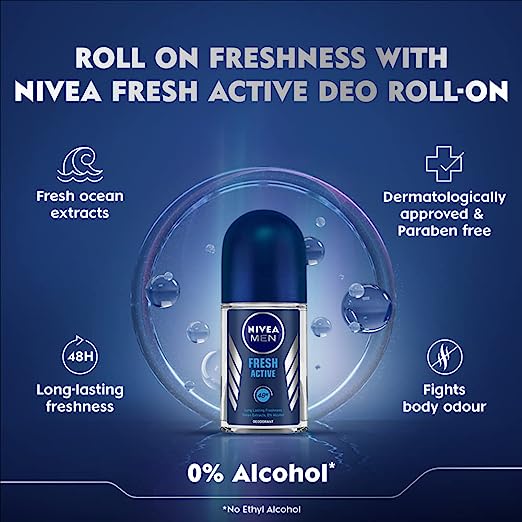Picture of NIVEA MEN Antiperspirant Roll-on for Men, Fresh Active Fresh Scent, 50ml