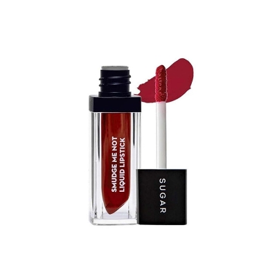 Picture of Sugar Cosmetics New Smudge Me Not Liquid Lipstick - 10 Drop Dead Red