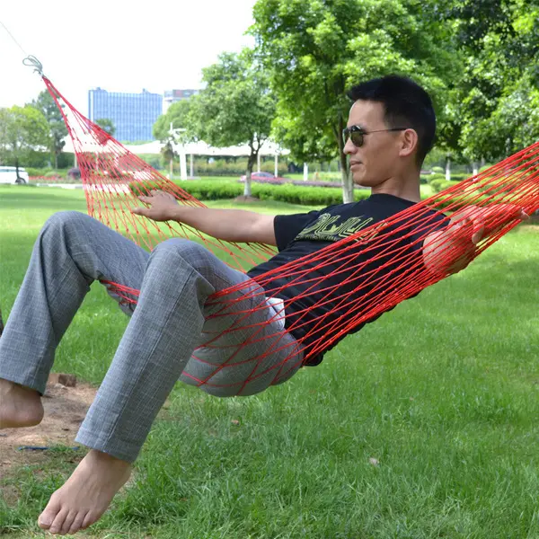 Picture of Nylon Net Hammock for Solo Relaxation - Single Occupancy Mesh Hammock