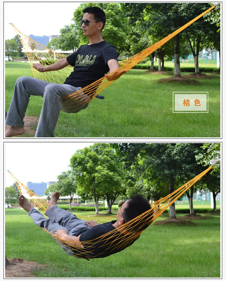 Picture of Nylon Net Hammock for Solo Relaxation - Single Occupancy Mesh Hammock