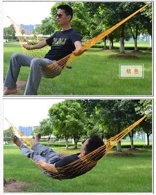 Picture of Nylon Net Hammock for Solo Relaxation - Single Occupancy Mesh Hammock