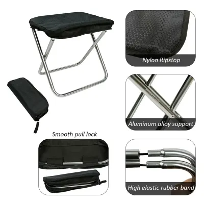 Picture of Foldable Mini Pocket Size Stool Chair for Camping / Fishing / Outdoors