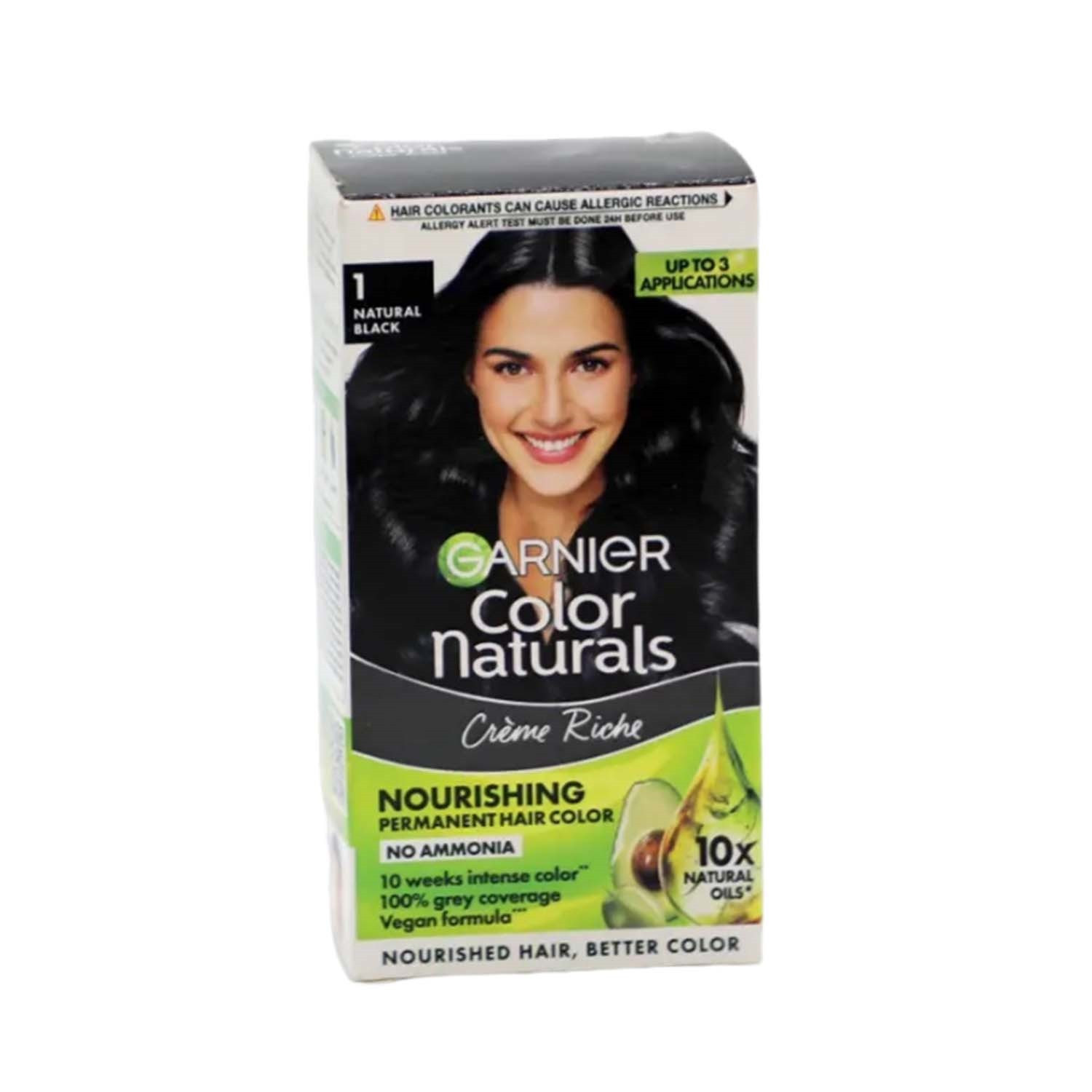 Picture of Garnier Color Naturals Creme Riche Nourishing Permanent Hair Color - 1 Natural Black 35ml+30g