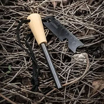 Picture of Emergency Survival Kit Magnesium Flint , Fire Starter Camping Gear/ Flint Fire Starter / Magnesium Flint /  Solid Wood Handle