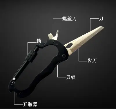 Picture of 5 in 1 multitool with carabiner