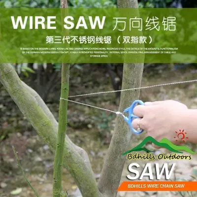 Picture of Bdhills Survival Wire Chain Saw for Camping and Outdoors - Stainless Steel Wire Saw | Chain Saw Rope Saw | Steel Wire Saw | Survival Kit with 360 -degree rotation handle