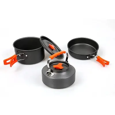 Picture of Bdhills Camping Cookware - 2/3 Person Portable Outdoor Cooking Set with Kettle HK310