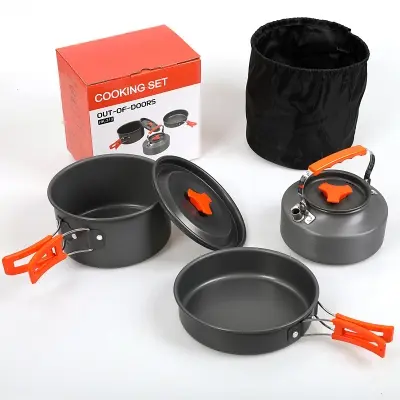 Picture of Bdhills Camping Cookware - 2/3 Person Portable Outdoor Cooking Set with Kettle HK310