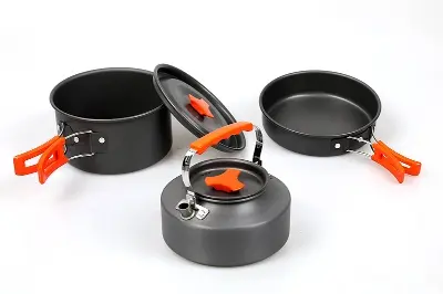 Picture of Bdhills Camping Cookware - 2/3 Person Portable Outdoor Cooking Set with Kettle HK310
