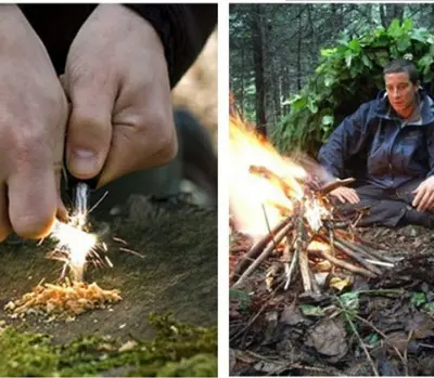 Picture of Start a Fire Anywhere with a Magnesium Flint Fire Starter - Big Size - Easy To use and Clean, A Unique Choice For Outdoor Survival