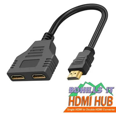 Picture of HDMI Splitter - Single HDMI to Double HDMI Converter Cable HDMI Male to 2 HDMI Female 1 in 2 out Splitter
