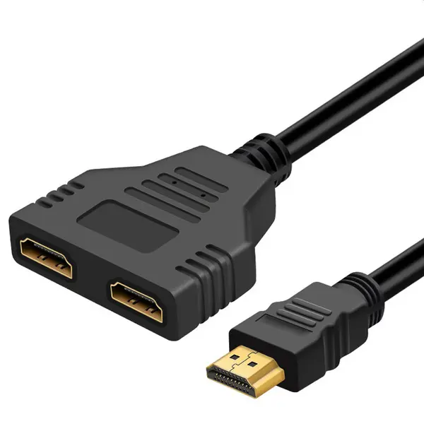 Picture of HDMI Splitter - Single HDMI to Double HDMI Converter Cable HDMI Male to 2 HDMI Female 1 in 2 out Splitter
