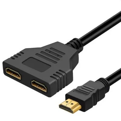 Picture of HDMI Splitter - Single HDMI to Double HDMI Converter Cable HDMI Male to 2 HDMI Female 1 in 2 out Splitter