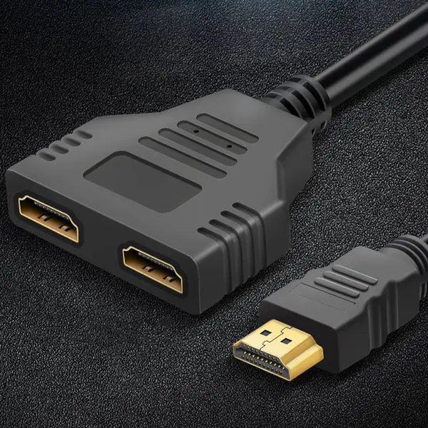 Picture of HDMI Splitter - Single HDMI to Double HDMI Converter Cable HDMI Male to 2 HDMI Female 1 in 2 out Splitter