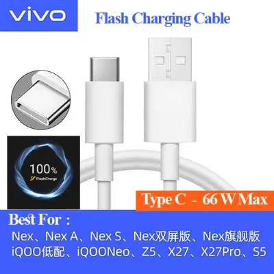 Picture of Flash Charging Fast Charging Cable for Vivo Phones - TYPE C 66W