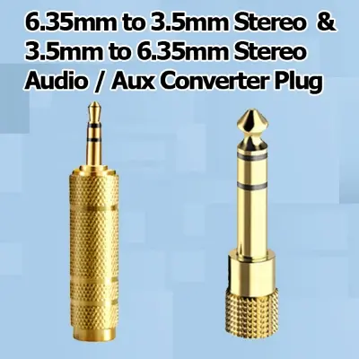 Picture of Stereo Audio Jack Converte 6.35mm to 3.5mm Stereo  & 3.5mm to 6.35mm Stereo  Audio / Aux Converter plug
