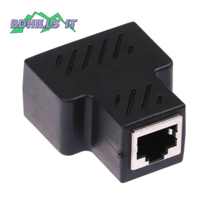 Picture of 1 To 2 Ways RJ45 Female Splitter Ethernet Network Cable Double Connector Adapter