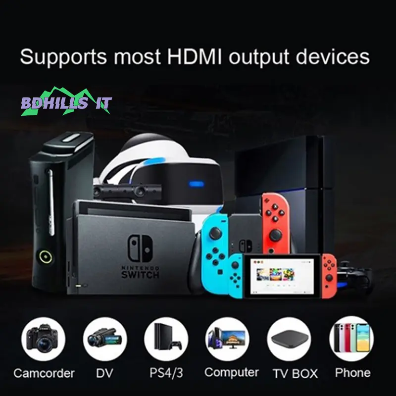 Picture of Video Capture Card 1080P Hdmi To Usb Usb 2.0 Video Capture Device Audio Video Recording for Streaming Phone Game Camera Live Stream Broadcast  hdmi capture