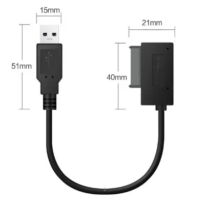Picture of USB to 6+7 13Pin Slimline Slim SATA Cable For Laptop CD-ROM - Alliance