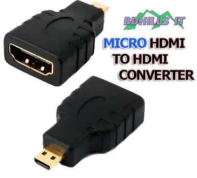 Picture of Micro hdmi to hdmi- Micro HDMI Male Type D to HDMI Female Type A Gold Plated Adapter Converter- Alliance