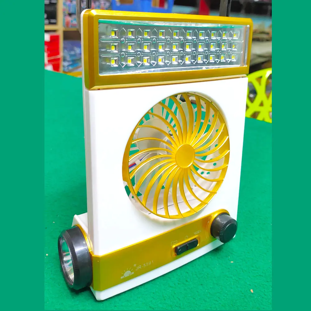 Picture of Rechargeable Fan - Multifunctional Four-In-One Solar Fan With Lamp Flashlight Function,CN Plug and Solar Charging