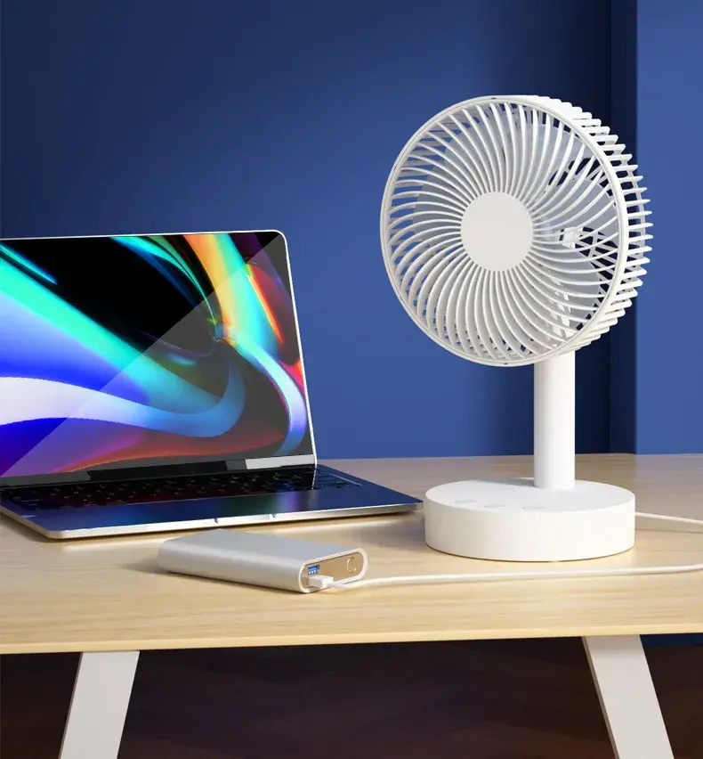 Picture of Rechargeable Fan F32B Desktop Fan Table Fan – 6 inch, 6 Blade, 1800Mah, 4 Wind Gear, low noise, 90 Degree Rotatable, USB Rechargeable, Compact Mini Fan Small Fan