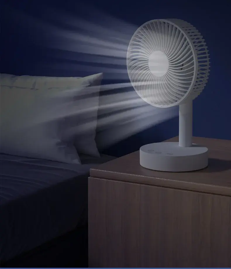 Picture of Rechargeable Fan F32B Desktop Fan Table Fan – 6 inch, 6 Blade, 1800Mah, 4 Wind Gear, low noise, 90 Degree Rotatable, USB Rechargeable, Compact Mini Fan Small Fan