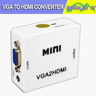 Picture of VGA to HDMI supports 1080P HD VGA2HDMI VGA TO HDMI converter- Compact Mini VGA to HDMI 1080P HD Video Converter Adapter With 3.5mm Audio Jack